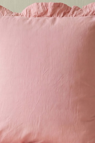 Pembe Fırfırlı Dekoratif Kırlent Kılıfı