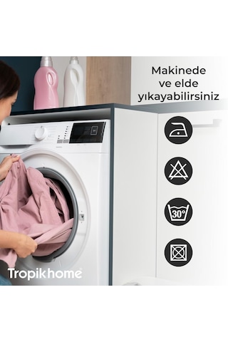 Tropik Home Pudra Banyo Perdesi-banyo Dekorasyon Perdesi 180x200cm Gül Kurusu Duş Perdesi Genel