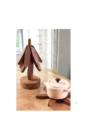 Mucit Home Ağaç Şeklinde Bambu Nihale Pratik Katlanır Bambu Bardak Altlığı Bambu