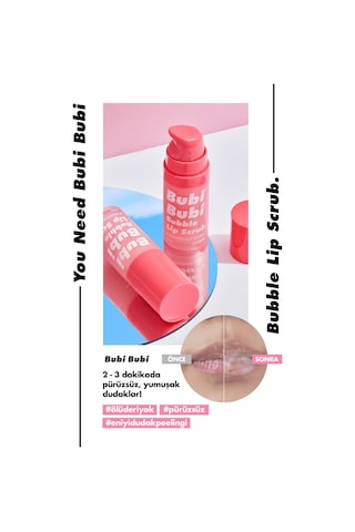 Unpa Pürüzsüz ve Yumuşak Dudaklar Köpüren Dudak Peelingi UNPA Bubi Bubi Lip Scrub