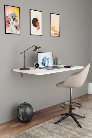 Katlanabilir Duvara Monte Masa - 50x90 Cm Ofis, Ev Çalışma Masası Beyaz