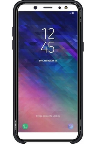 Galaxy Uyumlu A6 2018 İle Uyumlu Çift Katmanlı Arka Kapak Siyah Ef-pa600cbegww Siyah