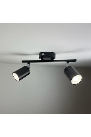 Rsylight Retro Metal Siyah 2 Lü 180 Derece Hareketli Led Spot Avize Günışığı Ampullü Rsylight Retro Metal Siyah 2 Lü 180 Derece Hareketli Led Spot Avize Günışığı Ampullü