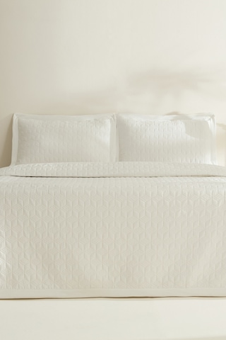 Karaca Home Liora Çift Kişilik Yatak Örtüsü Beyaz Beyaz