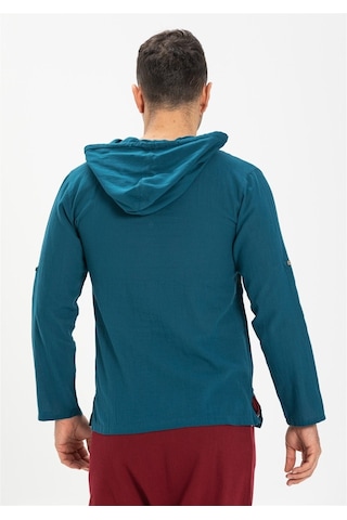 Şile Bezi Kapüşonlu Erkek Sweatshirt Petrol Ptrl
