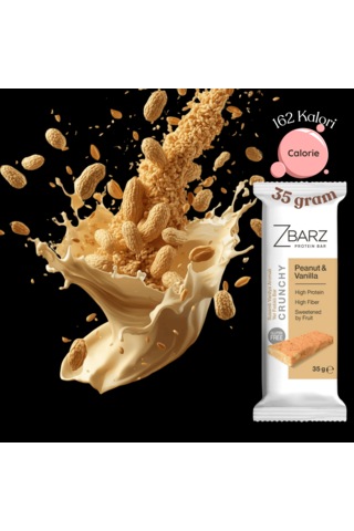 Zbarz Crunchy Susamlı Vanilya Aromalı Yer Fıstıklı Proteinli Bar 12 x 35 G