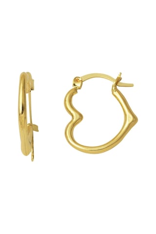 Orta Boy 14 Ayar Altın Kalp Halka Küpe Kpdls14k30255