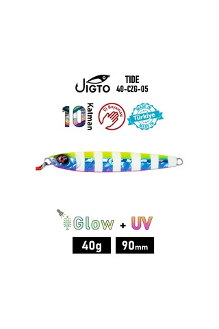 Jig, Zoka, Suni Yem, Glow Uv Metal Jig, 40gr 9cm Tide 40