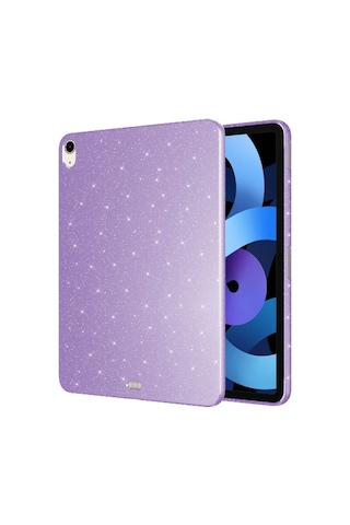 Nourthkiingdom Apple Uyumlu iPad Air 11 2024 Simli Parlak Görünümlü Tablet Koton Kılıf-gümü Tablet Kılıfı