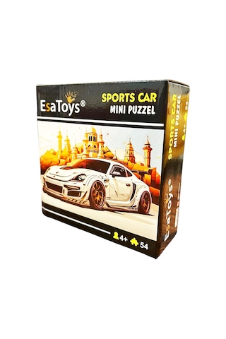 Ahşap Spor Car Mini Puzzle 4 Yaş 54 Parça
