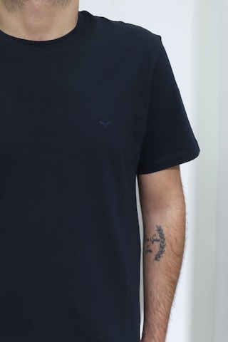 Dmctekstil Santa Erkek Düz Spor Kesim Rahat Kalıp Bisiklet Yaka Cepsiz T-shirt Lacivert