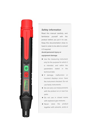 Habotest Ht60 Taşınabilir Gaz Kaçak Dedektörü Lcd Ekranlı Siyah Kırmızı