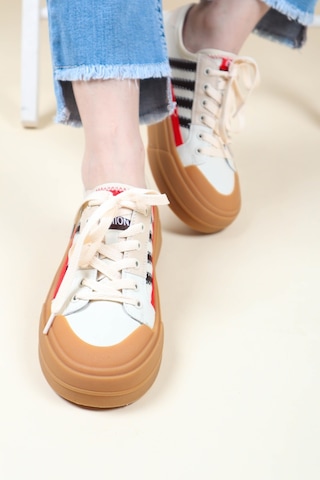 Guja Cilt Garnili Keten Sneakers Kırmızı-Kırmızı