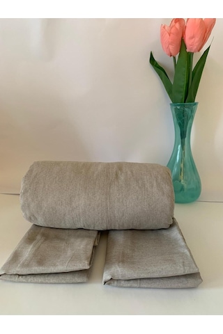 Battal Boy Yastıklı Çarşaf Takımı %100 Pamuklu 180x200 Sütlü Kahve