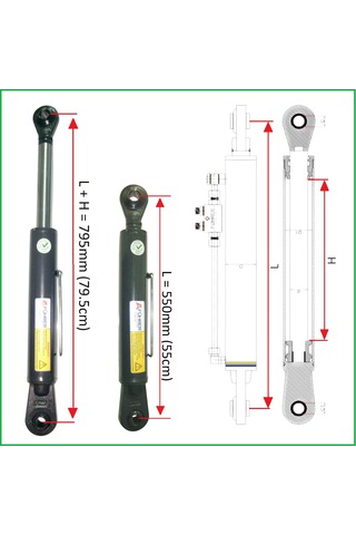 3 Ton - 55cm Traktör Ortakol, Hıdrolik Silider, 3 Ton - 55cm Toplift Hydraulic Cylinder
