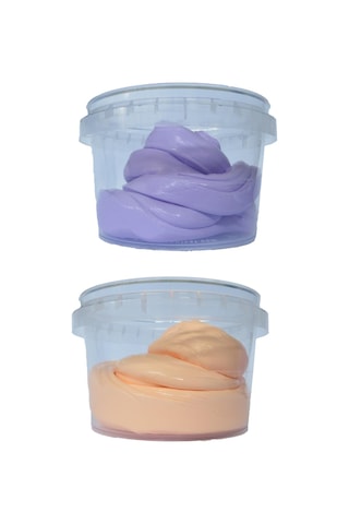 Ele Yapışmayan Mor-turuncu Slime 2 Li Pofuduk Slaym Oyun Hamuru
