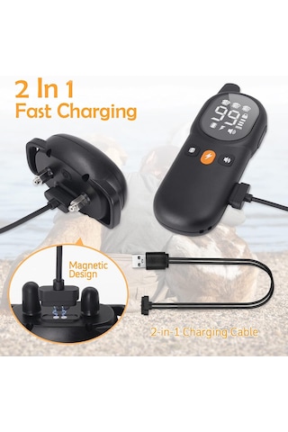 Uu0135 Köpek Kabuğu Tasması Şarj Edilebilir Elektrikli Eğitim Siyah