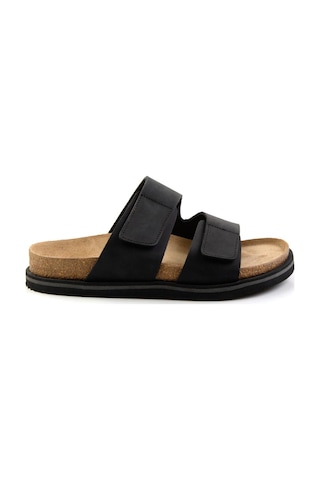 Bambi Siyah Leather Erkek Terlik E04801200101 Siyah