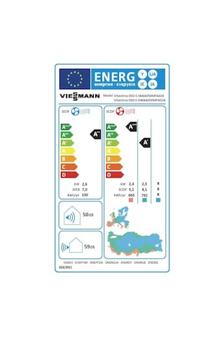 Viessmann SWAA050MFA070 R32 Vitoclima 050-s/he Pro Plus A++ 24000 Btu Inverter Duvar Tipi Klima Montaj Dahil
