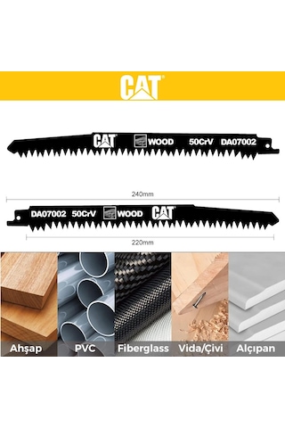 Cat Da07002 228mm 2 Parça Profesyonel Hızlı Ahşap Kesme Tilki Kuyruğu Testere Ucu