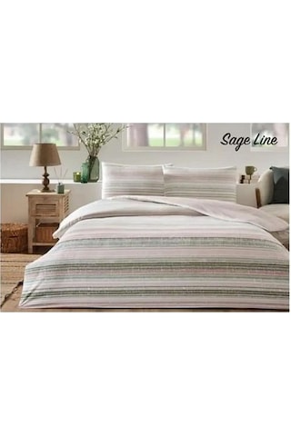 Sage Line Nev Çift Kişilik Nevresim Takımı - Pudra Renkli