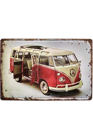 Cajuart Volkswagen Minibüs Tema 20X30 Cm Metal Plaka Metal Tablo