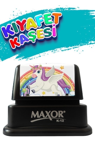 Maxor Kaşe Kıyafet Kaşesi Unicorn Temalı Öğrenci Kaşesi / Kreş / Anaokulu / Ilkokul Öğrenci Kumaş Elbise Kaşesi