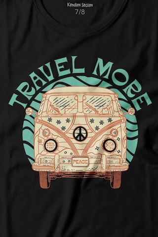 Kendim Seçtim Travel More Woswos Retro Hippi 60s 70s Baskılı Tişört Çocuk T-shirt 001