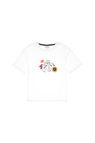 U.S. Polo Assn. Erkek Çocuk Beyaz Comfort Bisiklet Yaka Tişört 50307178-VR013