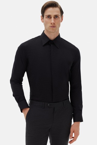 Twn Slim Fit Siyah Düz Gömlek 5ef02ee44343m Çok Renkli