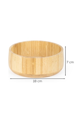 Porsima 2074 Orta Boy Doğal Bambu Salata Kasesi 18cm Bambu