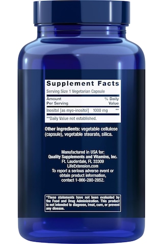 Life Extension Inositol Caps 1000 Mg, Myo-ınositol Mood Healt