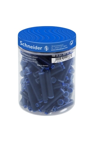 Schneider Mürekkep Kartuş Kısa Mavi - 100'lü Kavanoz