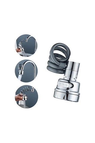 Mintev Spiral Hortumlu 3 Fonksiyonlu Tasarruflu Musluk Ucu