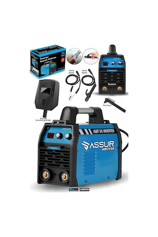 Assur Profesyonel Asr950 250 Amper Bakır Sargı Dijital Göstergeli İnverter Çanta Kaynak Makinesi Mavi