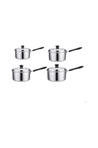 Kapaklı Yapışmaz Tencere Pişirme Kaynatma Kazanı Paslanmaz Çelik Süt Erişte Makarna Tencere Sosu 18cm