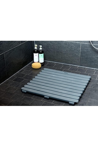 Gri, Kaymaz Duş Ve Banyo Paspası 55x55 Cm Sauna Ve Havuz Kullanımına Uygun