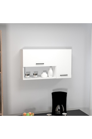 Arnetti Akasya Çok Amaçlı Dolap – Beyaz Banyo Ve Mutfak Için Kapaklı Saklama Dolabı