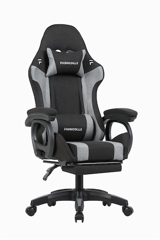 Fashcolle Dynamic Air Kumaş Gri-Siyah Masajlı Oyuncu Koltuğu