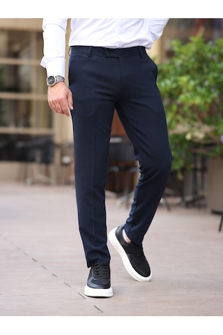 A Kalite Slim Fit Likralı Kumaş Pantolon Lacivert