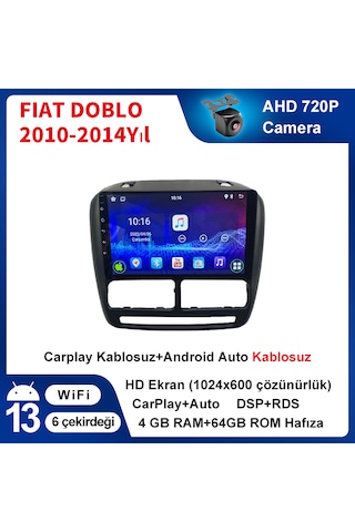 Fiat Doblo 2011-2014 Yıl 4gb Ram 64gb Rom 10" Multimedya