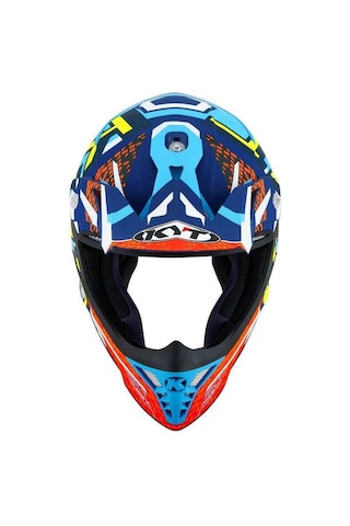 Kyt Skyhawk Kask Hyperflow Matt Lıght Blue / Red Çok Renkli