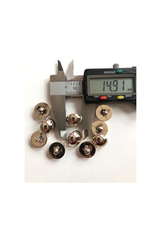 15 Mm Light Gold Ayaklı Metalize Top Düğme 15 Adet - 334535647
