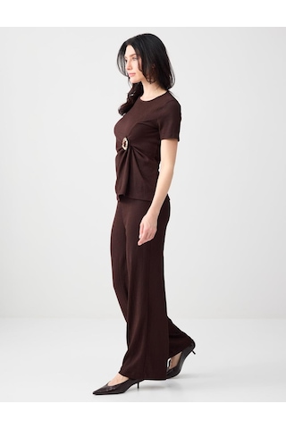 Jimmy Key Acı Kahve Normal Bel Normal Paça Rahat Kesim Örme Pantolon 6sw185732803 Acı Kahverengi