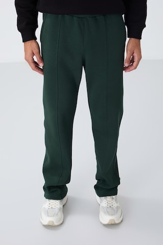 Tommy Life Çam Yeşil Pamuklu Kalın İçi Tüylü Yumuşak Dokulu Oversize Nakışlı Erkek Eşofman Altı -82146 Yeşil