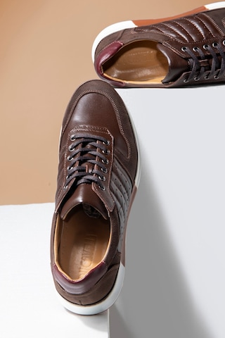 Ducavelli High Hakiki Deri Erkek Sneaker Ayakkabı, Low Top Sneaker, Hakiki Deri Sneaker Kahverengi