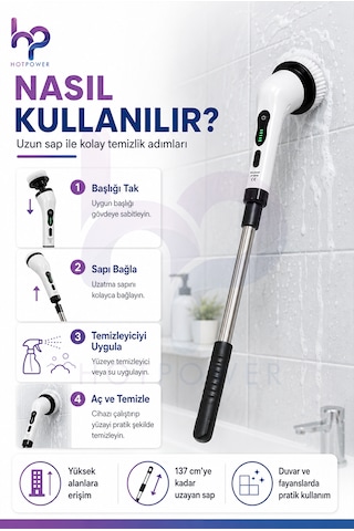 9-in-1 Elektrikli Temizleme Fırçası Elektrikli Sıkma Temizleme Scrubber Elektrikli Temizleme Araçlar