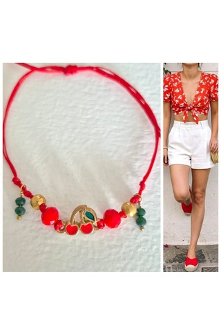 Glamglamour Kırmızı Kiraz Bayan Halhal