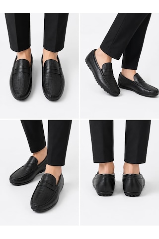 Frank Valentia Fv115 Hakiki Deri Erkek Loafer Ayakkabı Siyah