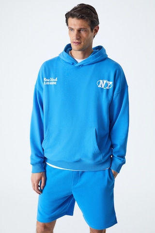 Grımelange Grımelange Agassı Erkek Yumuşacık Kumaşlı Saks Mavi Sweatshirt Saks Mavi